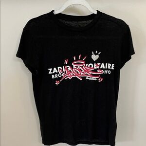 Zadig&Voltaire Graphic T-Shirt with Red and White Design Sz S